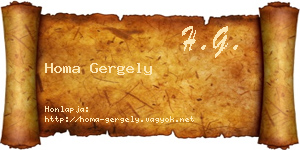 Homa Gergely névjegykártya