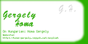 gergely homa business card